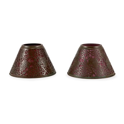 Lot 272 - Pair of Tiffany Studios Etched Metal and...
