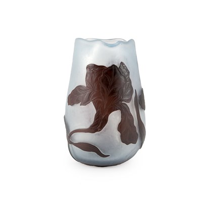 Lot 370 - Daum Acid Etched and Wheel Engraved Glass Vase...
