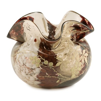 Lot 310 - Leveille Glass Bowl Of pouch form, with a...