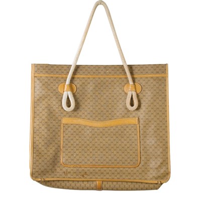 Lot 320 - Gucci Beach Tote Brown on beige monogram...