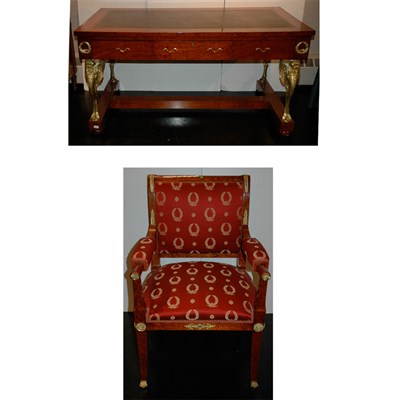 Lot 110 - Empire Style Bronze Mounted Mahogany Bureau...