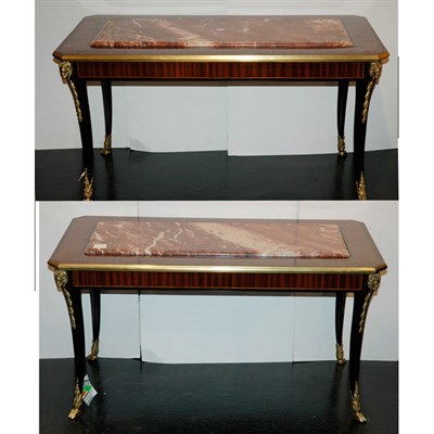 Lot 234 - Pair of Empire Style Gilt-Metal Mounted Inlaid...