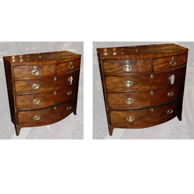 Lot 480 - Late George III Mahogany Bow Front Chest of...