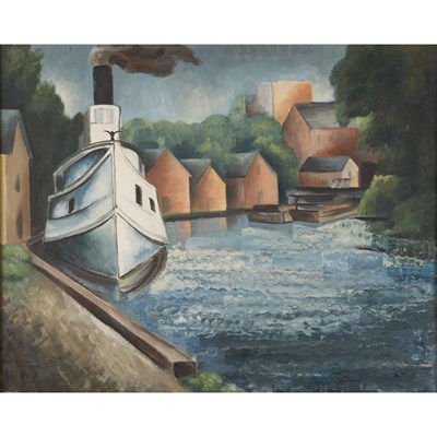 Lot 194 - Konrad Cramer American, 1888-1963 Tug Boat...