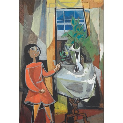 Lot 28 - Abraham Rattner American, 1893-1978 Woman at a...