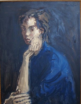Lot 68 - Moses Soyer American, 1899-1974 Woman in Blue...