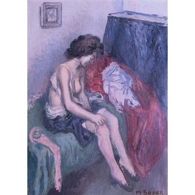 Lot 67 - Moses Soyer American, 1899-1974 Woman Seated...