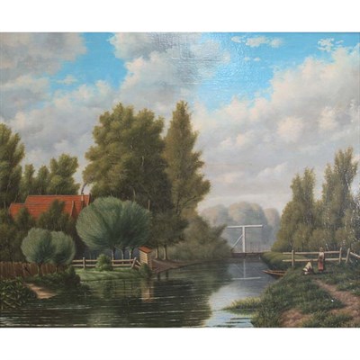 Lot 28 - J.P. de Wolf 19th Century River Landscape,...