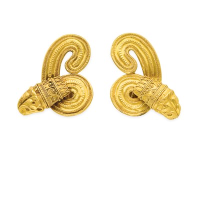 Lot 310 - Pair of Gold Earclips