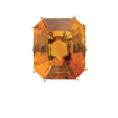 Lot 260 - Citrine and Diamond Ring