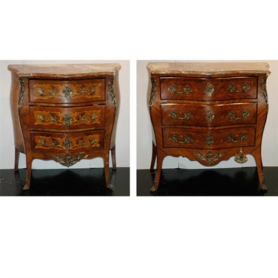 Lot 477 - Two Louis XV Style Metal Mounted Parquetry...