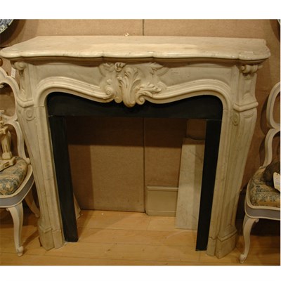 Lot 452 - Louis XVI Style White Marble Fire Surround...