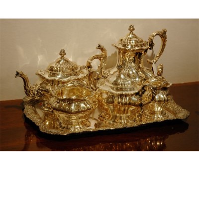 Lot 408 - Sterling Silver Five-Piece Tea and Coffee...