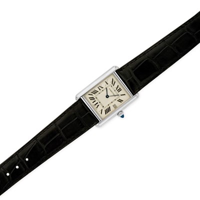 Lot 148 - Gentleman's White Gold Tank Wristwatch, Cartier
