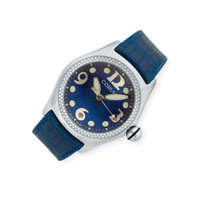 Lot 185 - Gentleman's Stainless Steel and Diamond Wristwatch, Corum