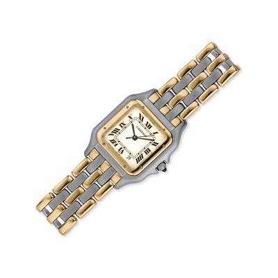 Lot 187 - Gentleman's Stainless Steel and Gold Wristwatch, Cartier