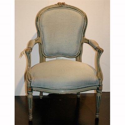 Lot 160 - Louis XVI Style Painted Fauteuil