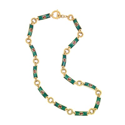Lot 224 - Gucci Enameled Metal Chain Link Belt 1970s...