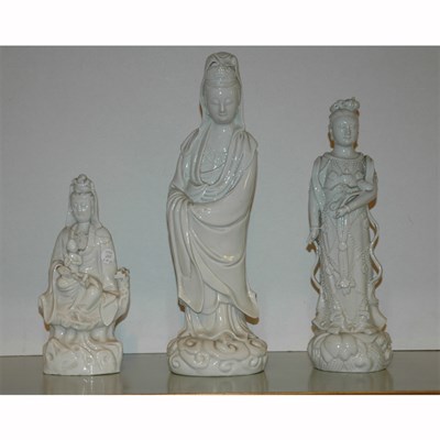 Lot 250 - Group of Three Chinese Blanc de Chine...