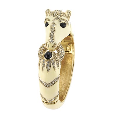 Lot 289 - Ciner Horse Head Bangle circa 1980 Gold-tone...