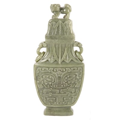 Lot 131A - Chinese Celadon Jade Vase 19th Century Of...