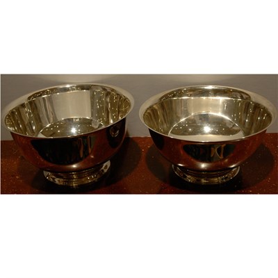 Lot 404 - Two Sterling Silver Revere Style Bowls...