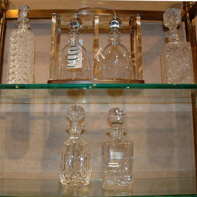 Lot 133 - Silver Plated Tantalus; Together with Four...