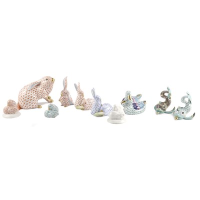 Lot 198 - Group of Ten Herend Porcelain Figures of Animals