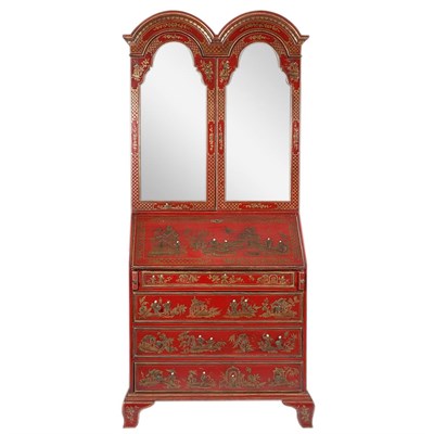 Lot 244 - George II Style Chinoiserie Decorated Red...