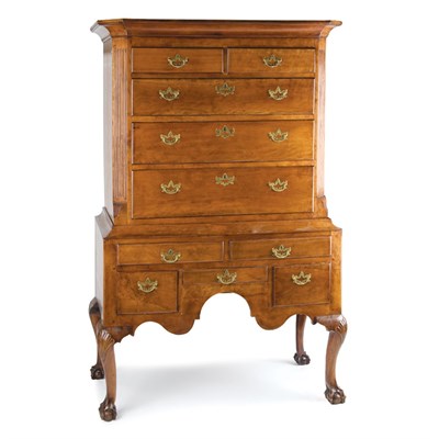 Lot 162 - Chippendale Cherry High Chest Probably New...