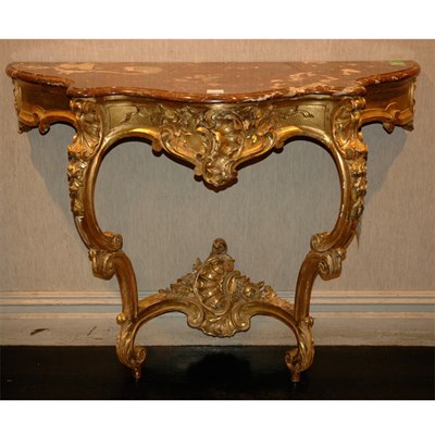 Lot 116 - Louis XV Style Gilt-Wood Console With a rouge...