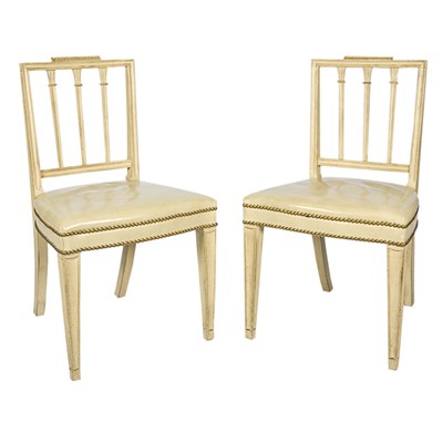 Lot 109 - Set of Eight George III Style Painted Dining...