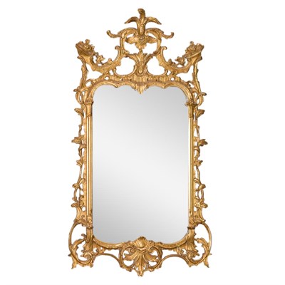 Lot 365 - Rococo Style Giltwood Mirror Height 57 inches,...
