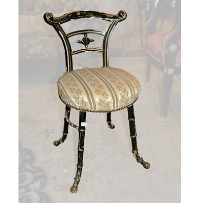 Lot 98 - Victorian Ebonized and Gilt Painted Faux...