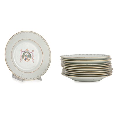 Lot 351 - Set of Twelve Chinese Export Armorial Plates...