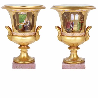 Lot 422 - Pair of Paris Porcelain Urns Circa 1830 Each...