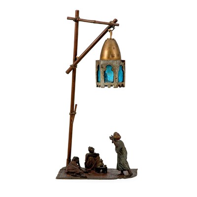 Lot 136 - Austrian Cold Painted Bronze Lamp Circa 1900...