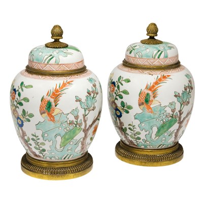 Lot 500 - Pair of Samson Gilt-Bronze Mounted Famille...