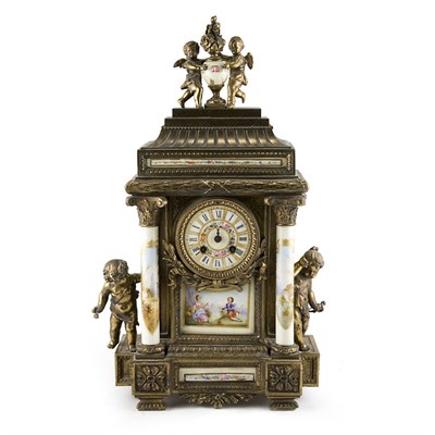 Lot 128 - Louis XVI Style Gilt-Metal and Porcelain...