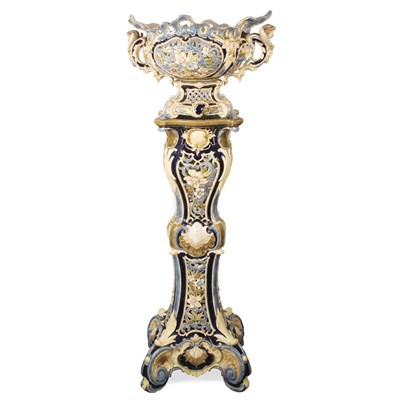 Lot 444 - Continental Porcelain Jardiniere on Stand...