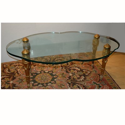 Lot 562 - Neoclassical Style Glass Top Low Table Height...