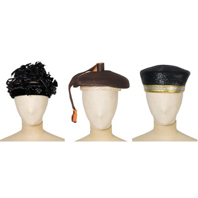 Lot 84 - Group of Three Yves Saint Laurent Hats 1960s...