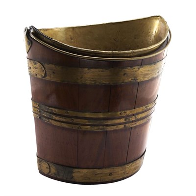 Lot 392 - George III Brass Bound Mahogany Bucket Late...