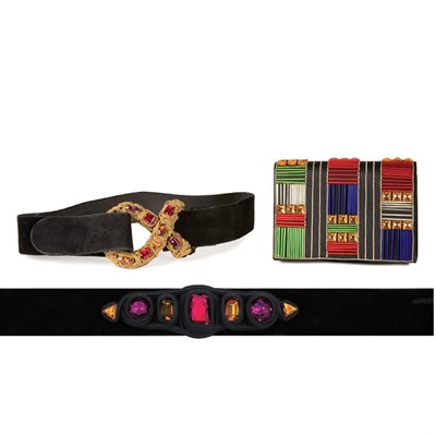 Lot 453 - Daniel Swarovski Evening Bag and Two Belts...