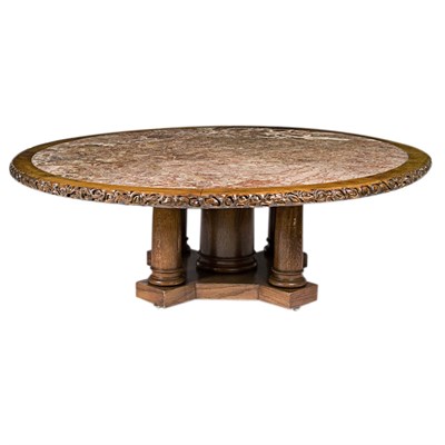 Lot 320 - Chinese Marble Inset Hardwood Low Table Height...