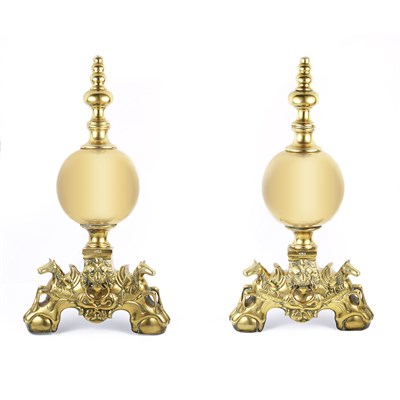 Lot 166 - Pair of Continental Baroque Style Brass...