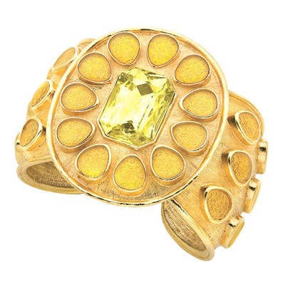 Lot 421 - Enameled Cuff Bracelet 1990s Textured...