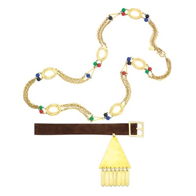 Lot 400 - Geoffrey Beene Belt and Sautoir 1970s The belt...