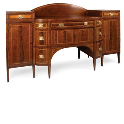 Lot 280 - George III Style Inlaid Mahogany Sideboard...