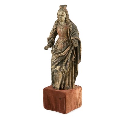 Lot 182 - Continental Wood Figure Possibly Northern...